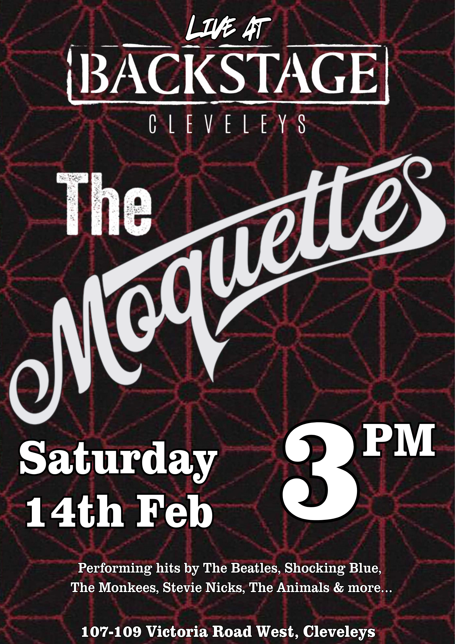 Backstage Cleveleys - Sat 14th February